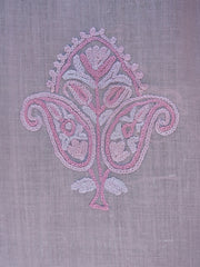 Baby pink colour khadi fabric with kashmiri hand embroidery