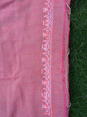 Pink colour khadi fabric with kashmiri hand embroidery