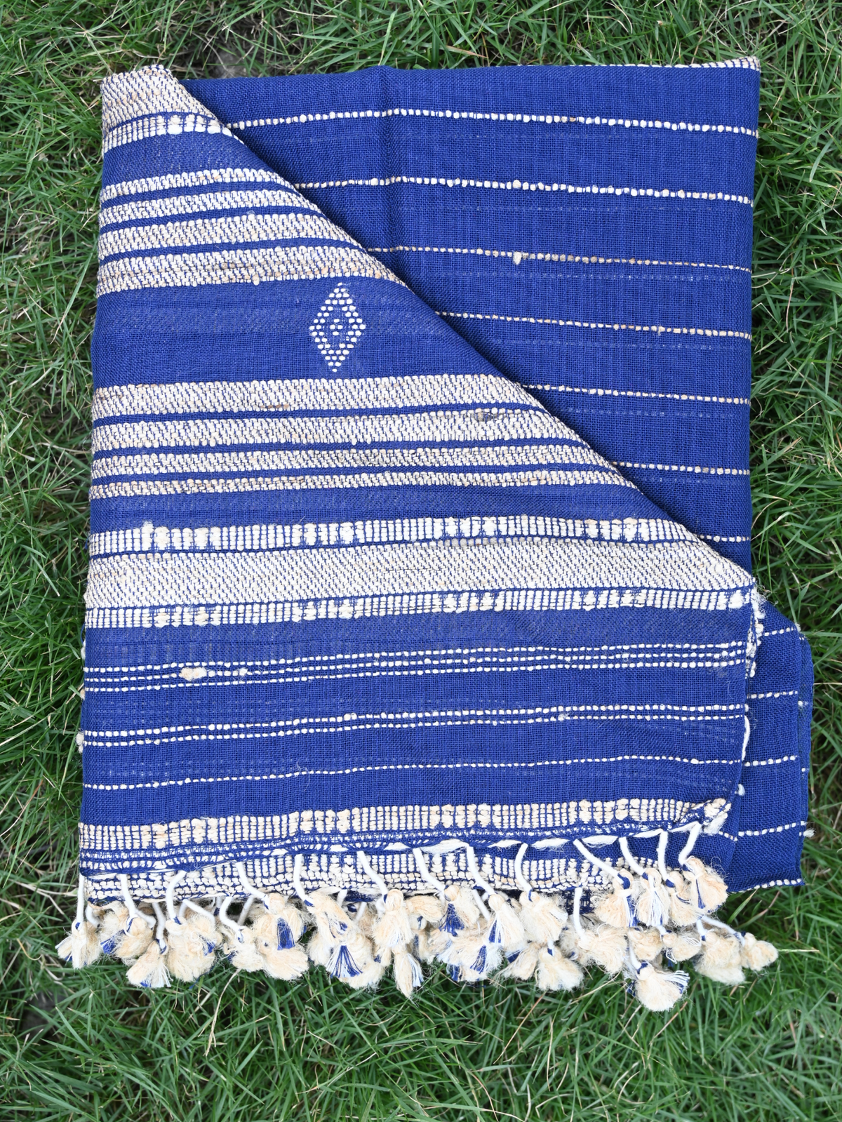 Kala cotton+ tussar  Daman woven stole blue colour