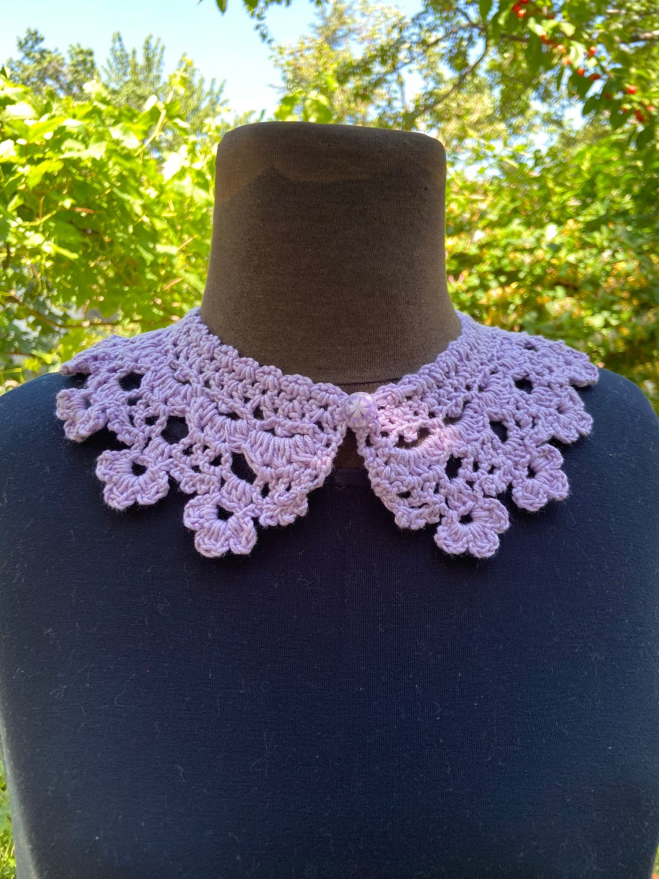 Small Purple Crochet Collar