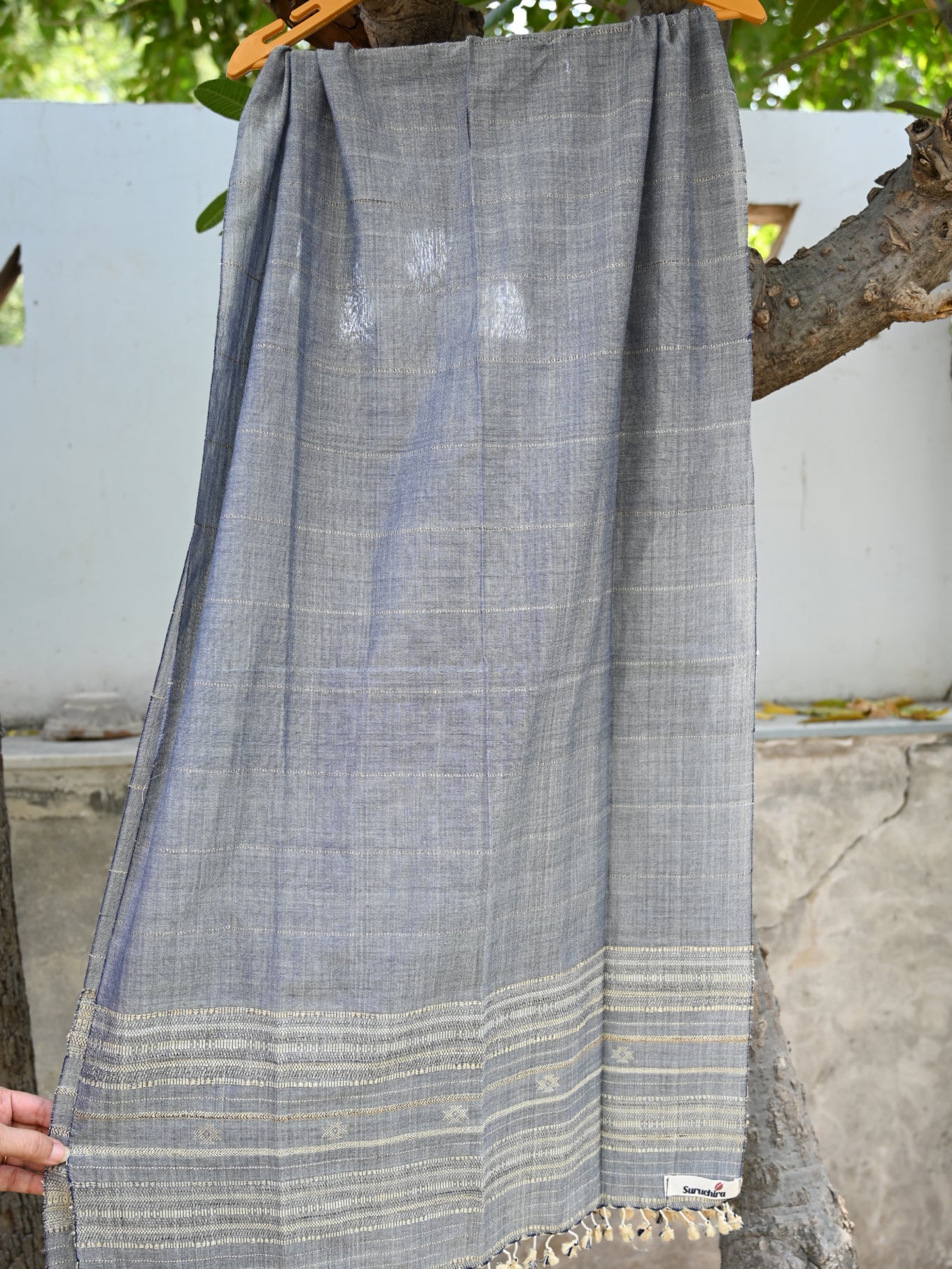 Kala cotton + tussar at Daman woven stole