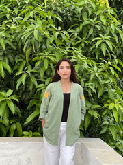 Kala cotton shrug with kashmiri hand embroidery