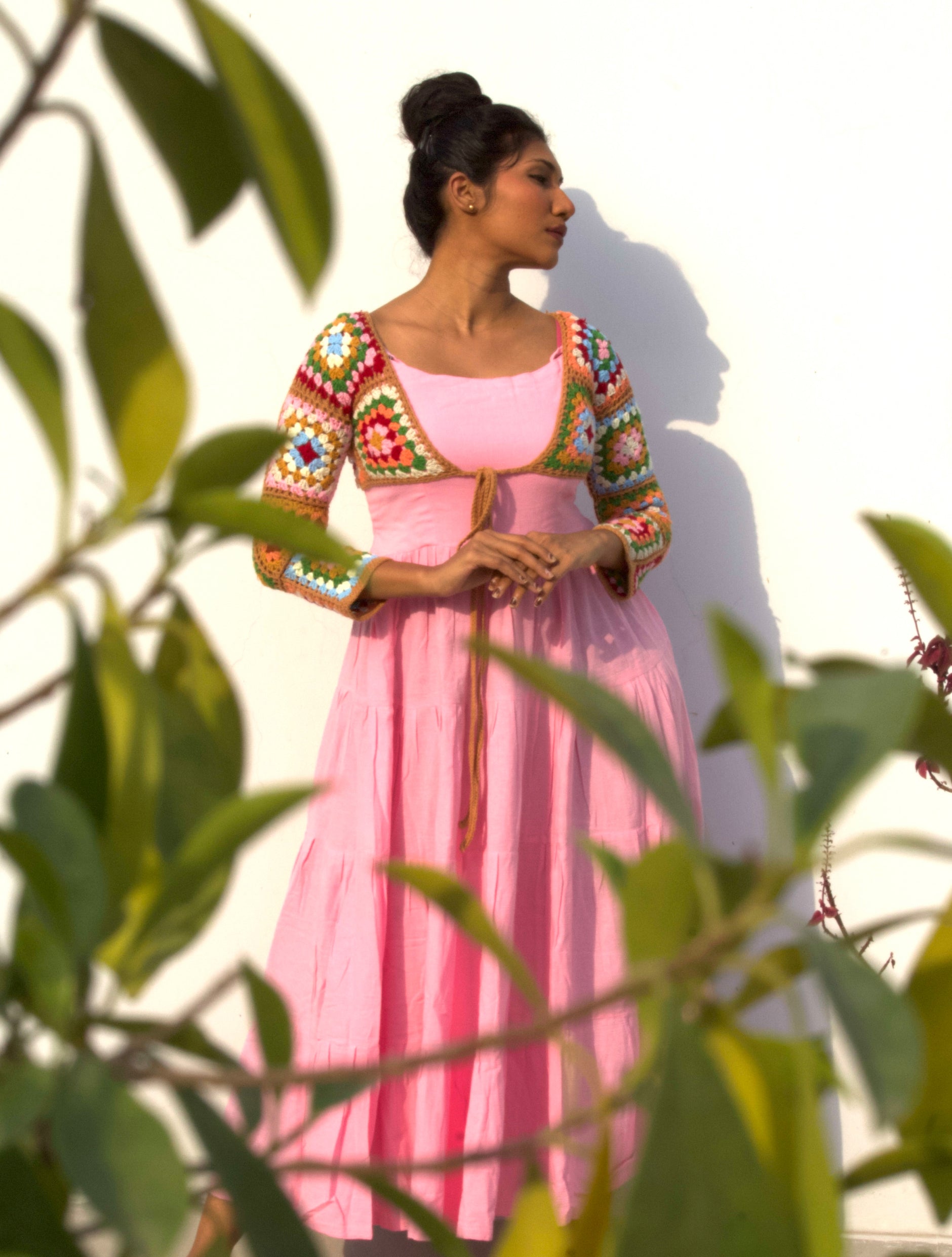 Organic cotton Pink/powder blue Dress Only