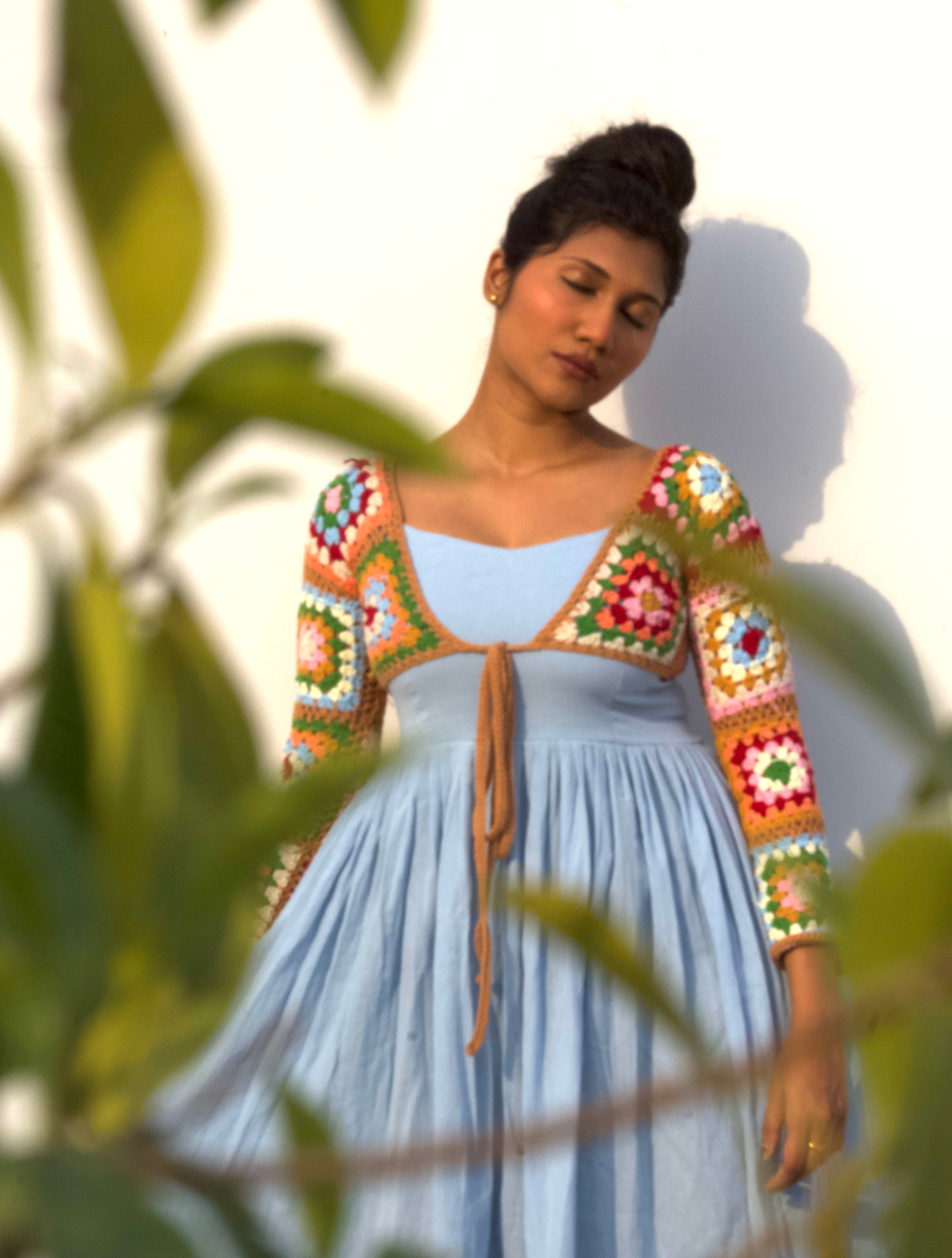 Organic cotton Pink/powder blue Dress Only