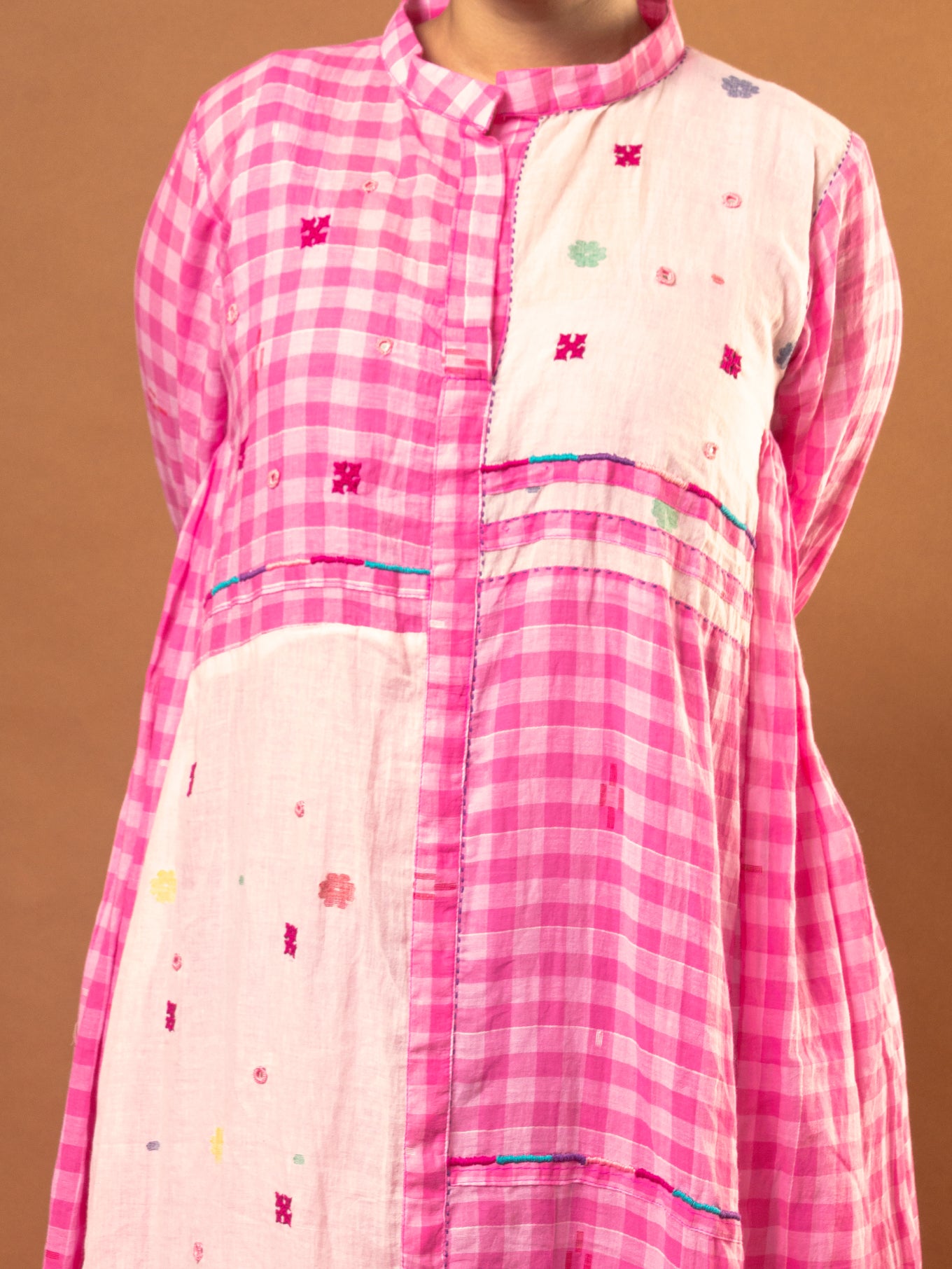 Jamdani Pink Dress