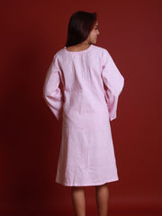 Khadi Dress with Kashmiri Embroidery