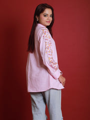 Kashmiri embroidary on sleeves bow style top