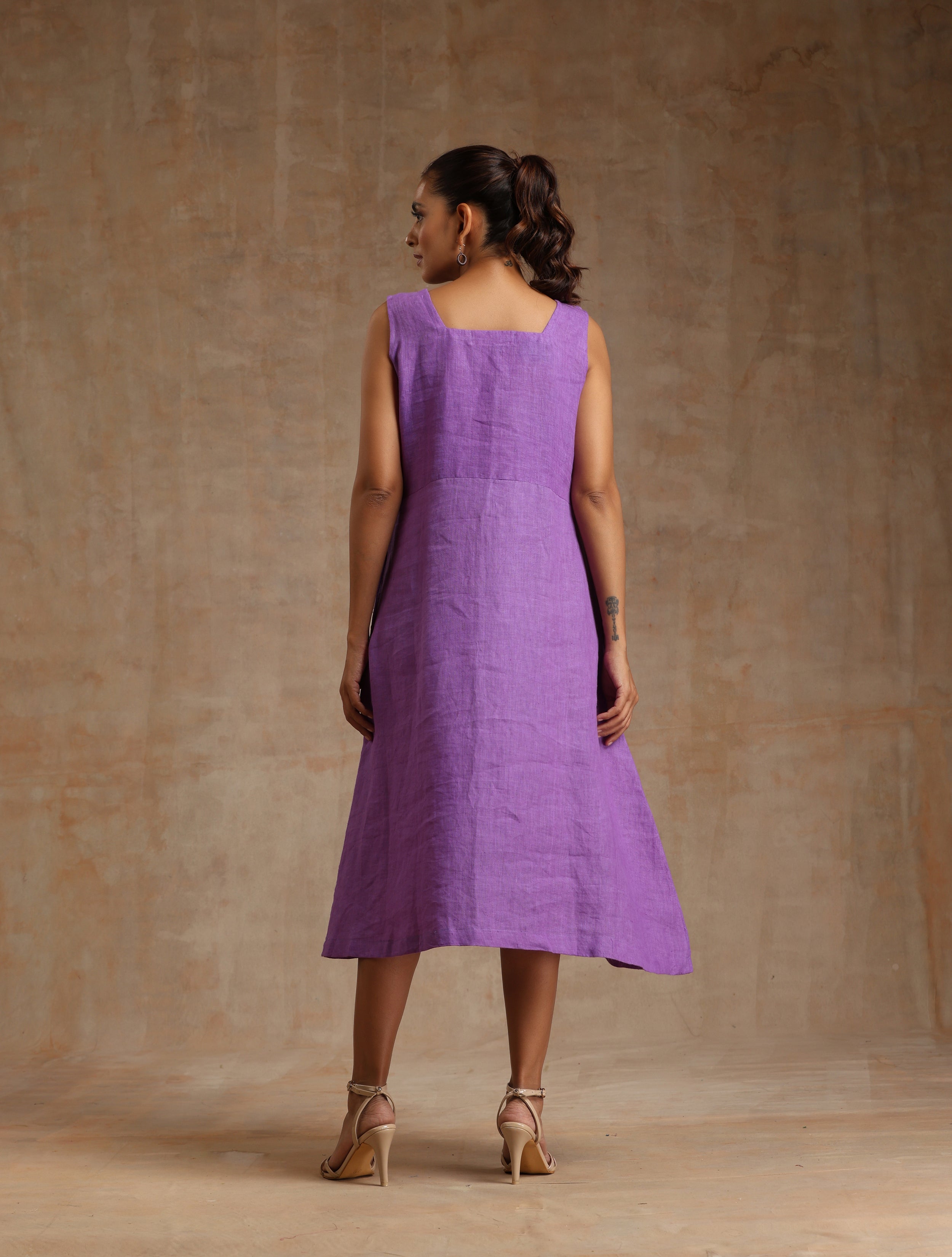 Lavender linen dress