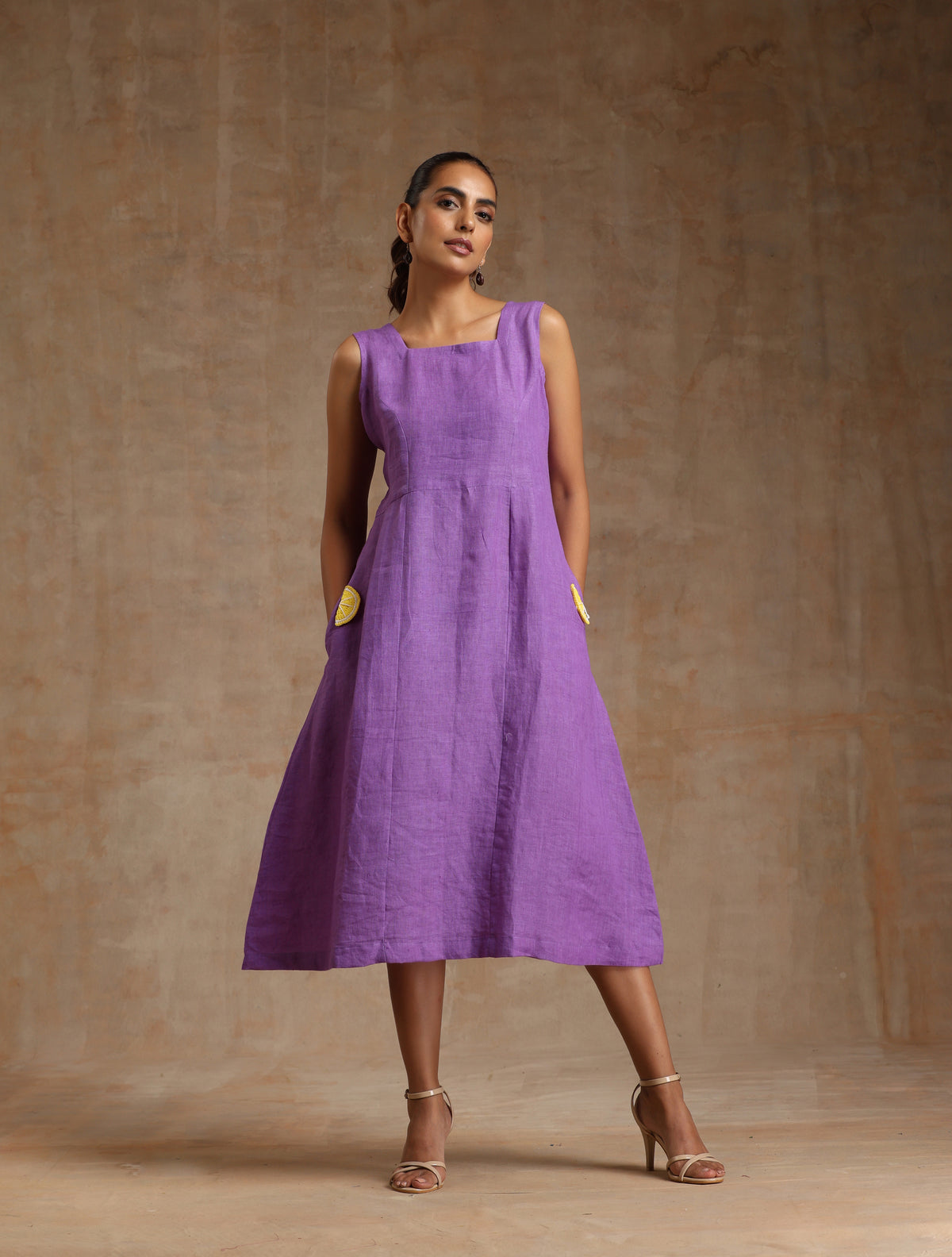 Lavender linen dress