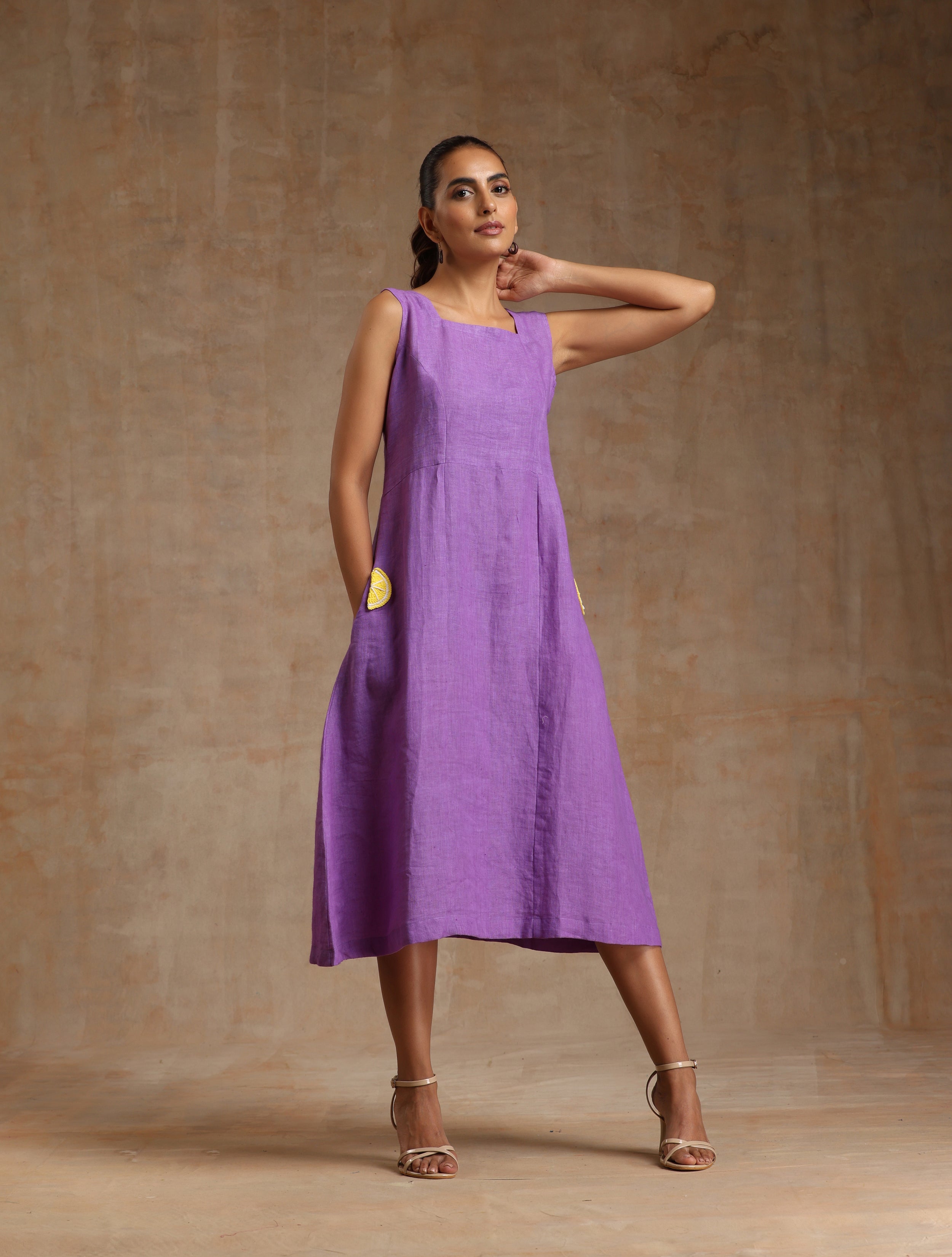 Lavender linen dress