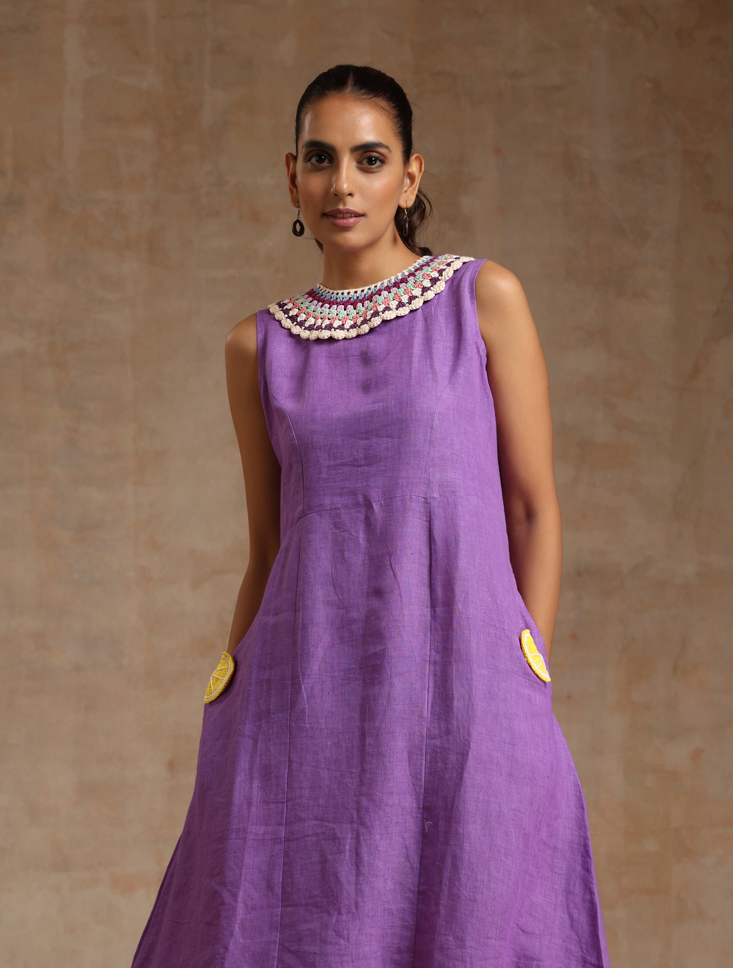 Lavender linen dress