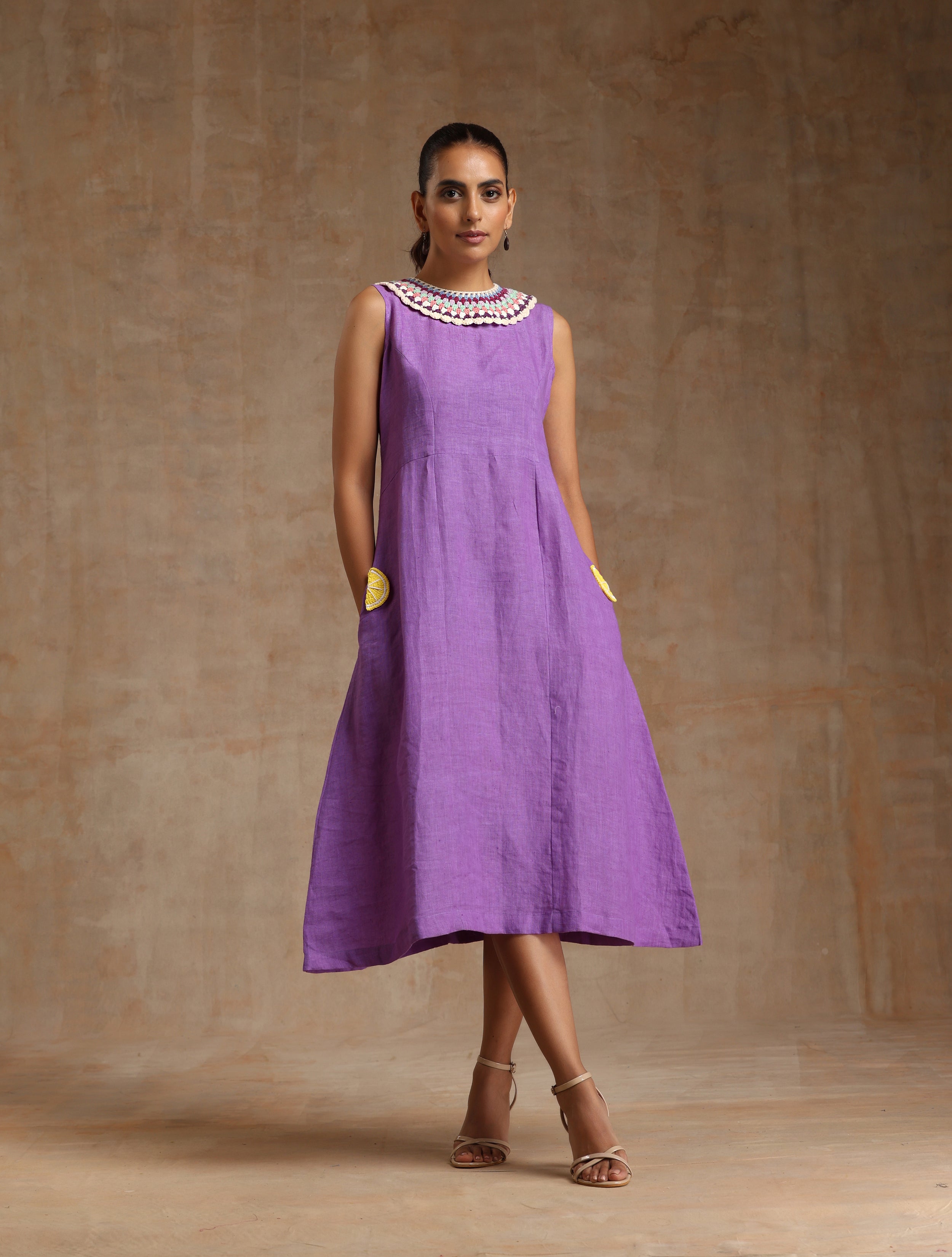 Lavender linen dress