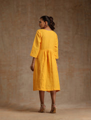 Yellow linen dress