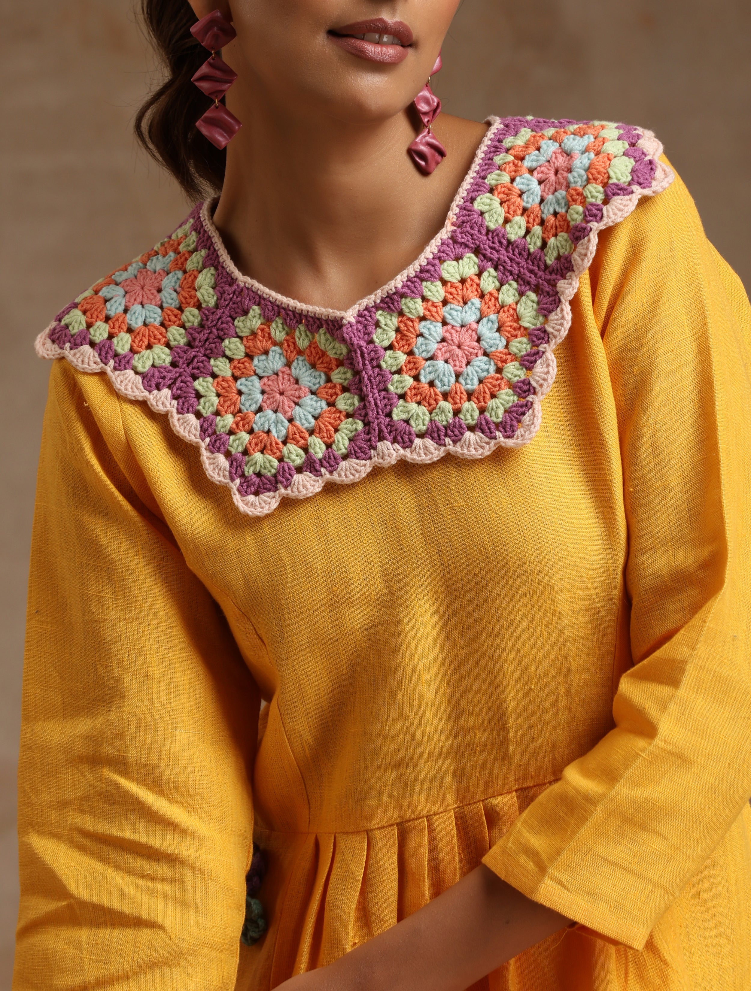 Yellow linen dress