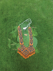 Orange and Black Tribal Necklace