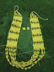 Yellow Beaded Neckpiece with Earrings