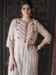 Beige Kala Cotton Kurti