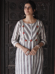 Black and White Kala Cotton Kurti