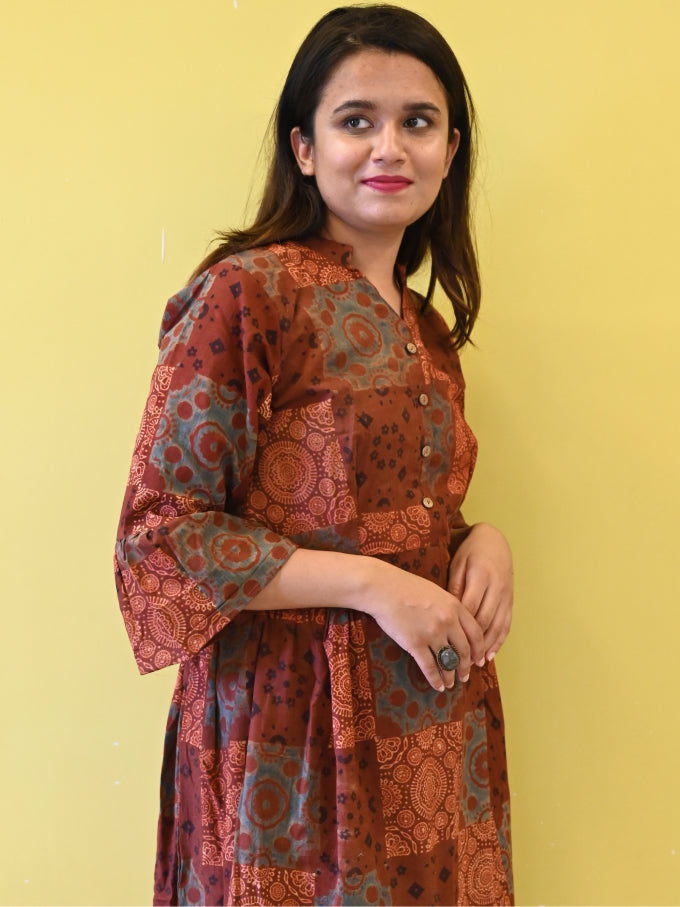 Ajrakh block-print dress