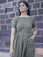 Kala Cotton Backless Dress with Pocket